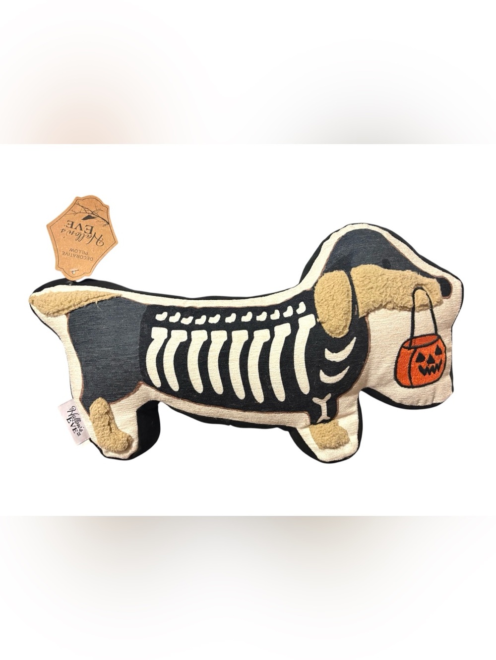 New Weiner/Dachshund skeleton pillow halloween or fall decor dog lover gift